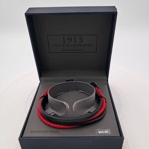Men's‎ Red and Black Stainless Steel Bracelet